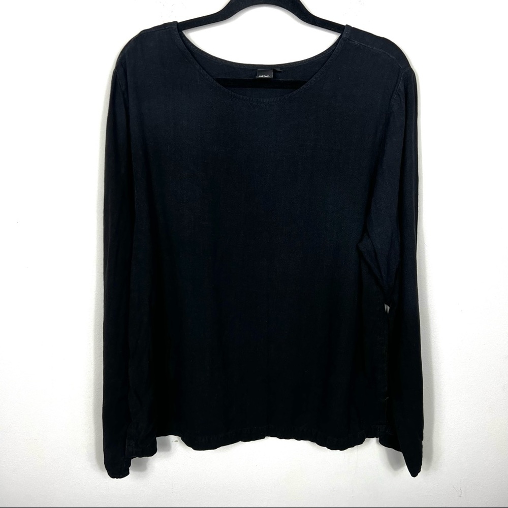 Liv Lagenlook Linen Rayon Blend Large Blouse Tunic Top Long Sleeve Women’s
